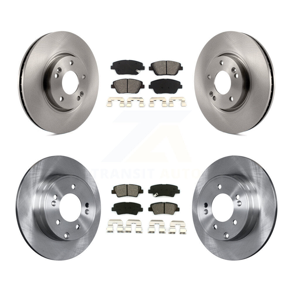 Disc Brake Rotors Semi-Metallic Pad Front Rear Kit For Hyundai Sonata Kia Optima