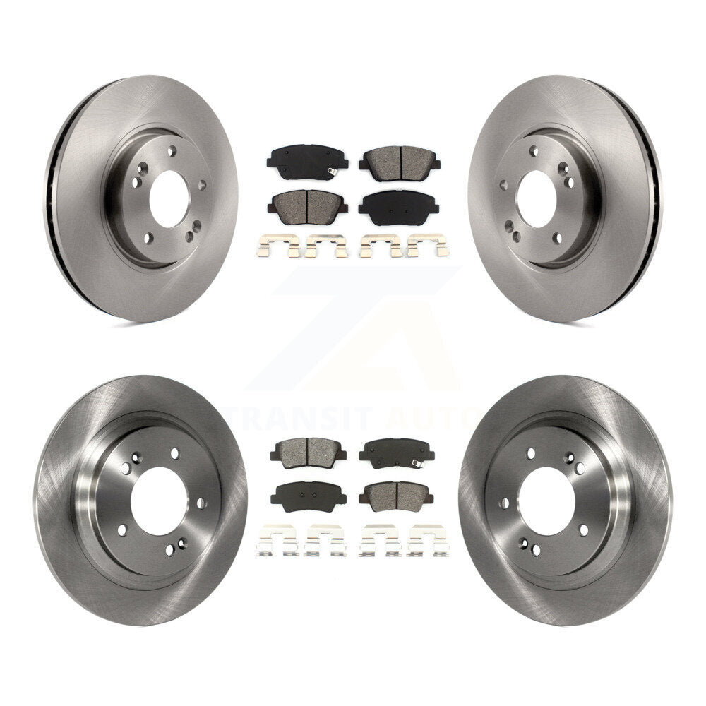 Disc Brake Rotors And Semi-Metallic Pads Front Rear Kit For Kia Optima