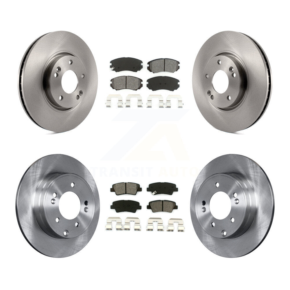 Disc Brake Rotors And Semi-Metallic Pads Front Rear Kit For Hyundai Sonata 3.3L