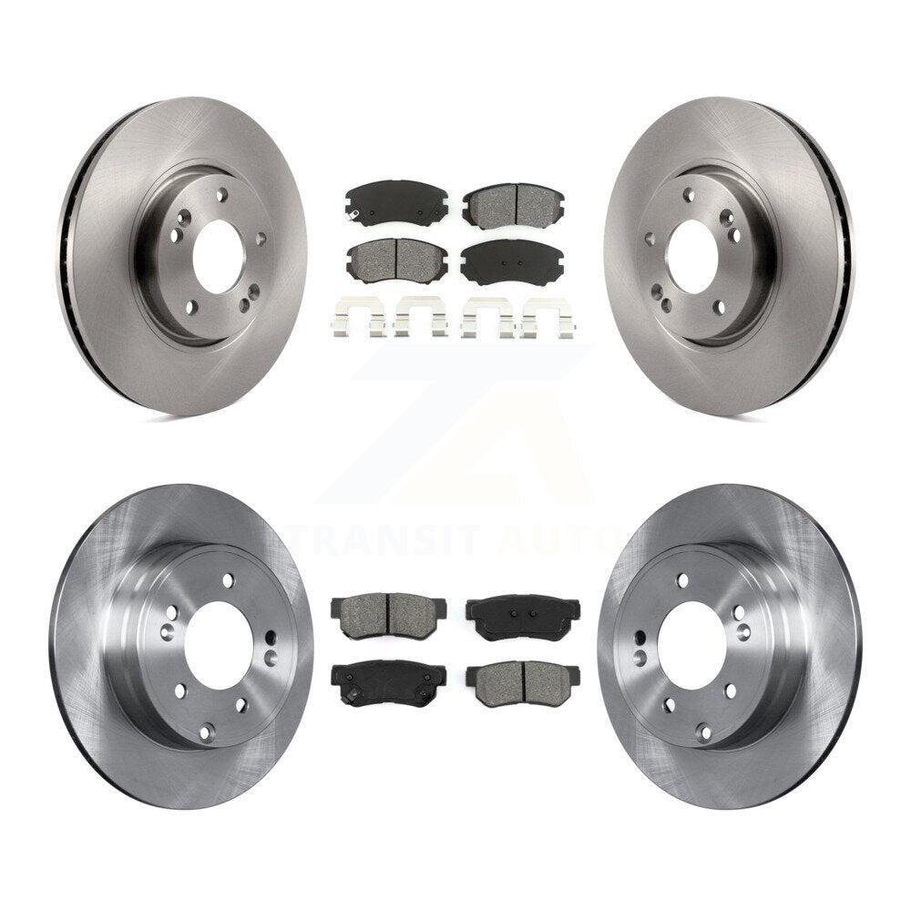 Disc Brake Rotors And Semi-Metallic Pads Front Rear Kit For Hyundai Sonata 3.3L