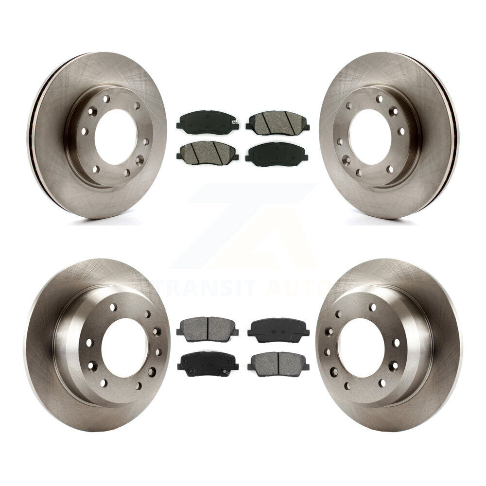 Brake Rotors & Semi-Metallic Pad Front Rear Kit For Kia Sedona Hyundai Entourage