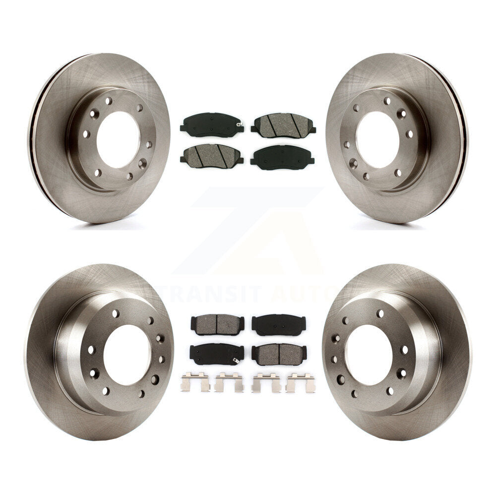 Brake Rotors & Semi-Metallic Pad Front Rear Kit For Hyundai Entourage Kia Sedona