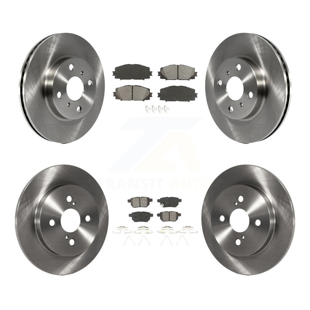 Brake Rotor And Semi-Metallic Pad Front Rear Kit For 2012-2013 Toyota Yaris L LE
