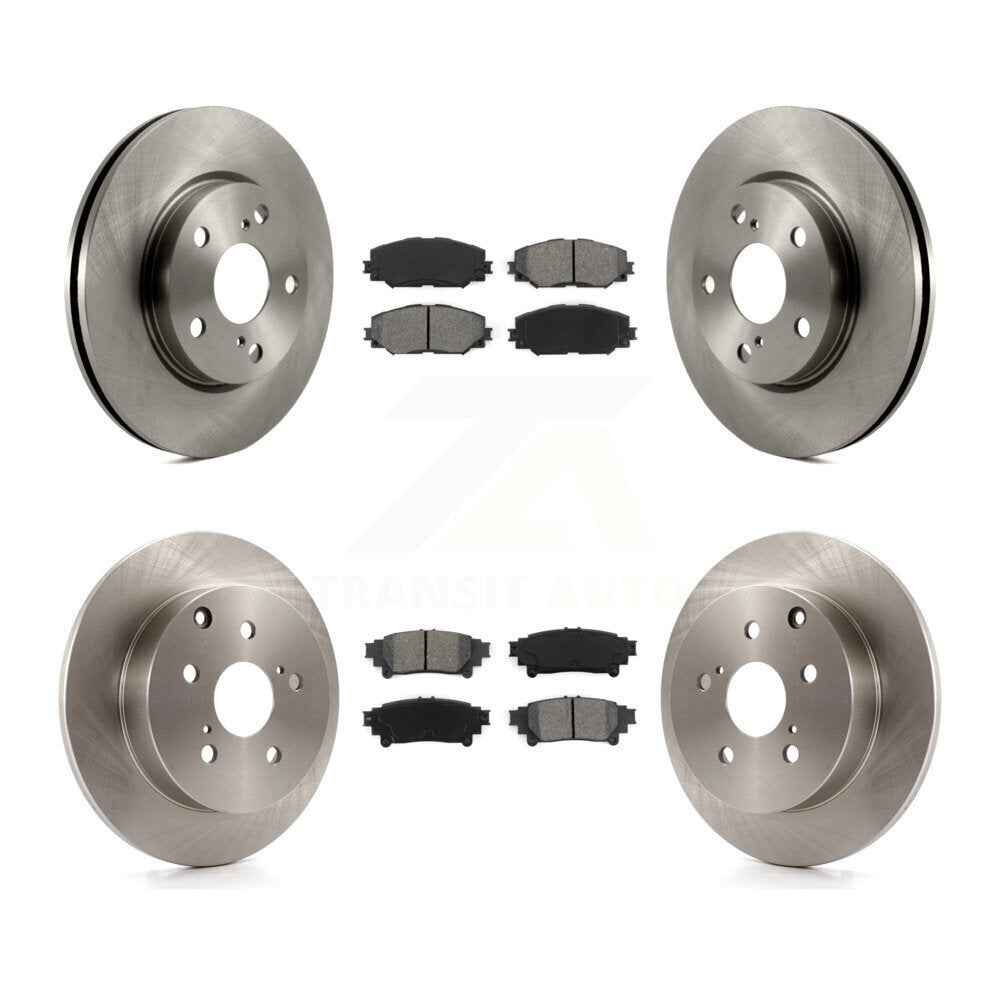 Disc Brake Rotor & Semi-Metallic Pad Front Rear Kit For 2012-2018 Toyota Prius V