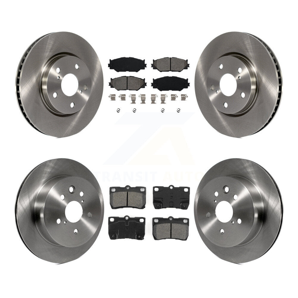 Disc Brake Rotors & Semi-Metallic Pad Front Rear Kit For 2010-2013 Lexus IS250 C