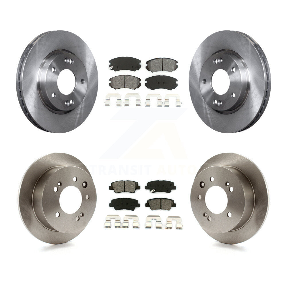 Brake Rotor & Semi-Metallic Pad Front Rear Kit For Hyundai Elantra From 03 23 10