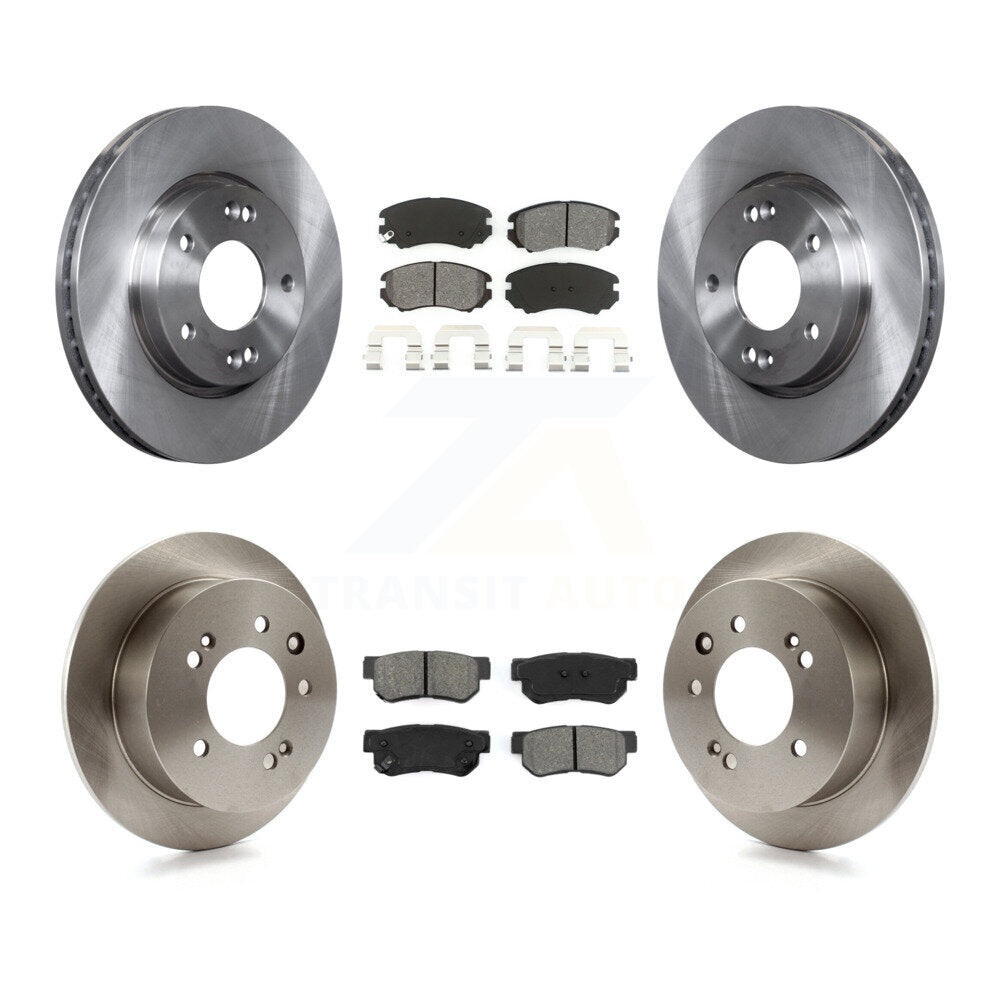 Disc Brake Rotors And Semi-Metallic Pads Front Rear Kit For Hyundai Elantra