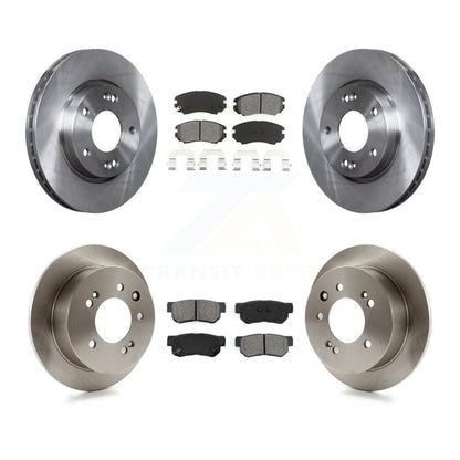 Disc Brake Rotors And Semi-Metallic Pads Front Rear Kit For Hyundai Elantra