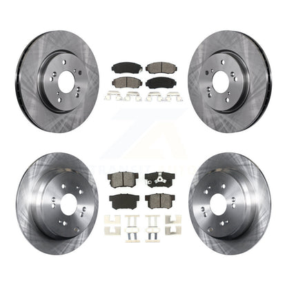 Disc Brake Rotors And Semi-Metallic Pads Front Rear Kit For Honda CR-V Acura RDX