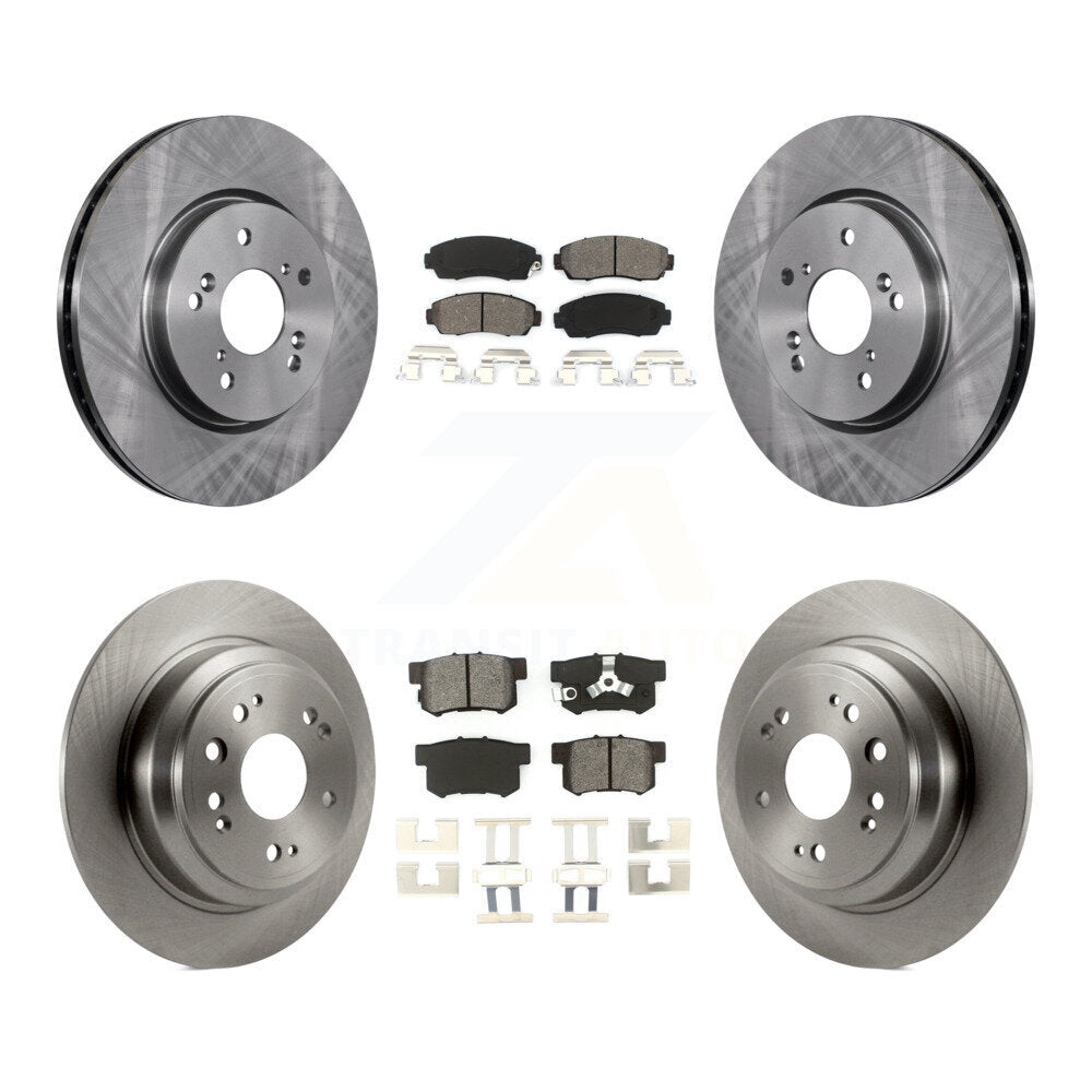 Disc Brake Rotor And Semi-Metallic Pad Front Rear Kit For Honda Accord Crosstour