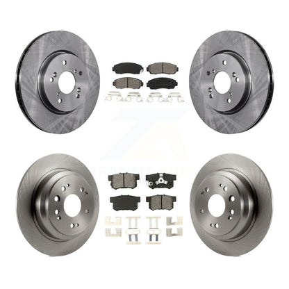 Disc Brake Rotor And Semi-Metallic Pad Front Rear Kit For Honda Accord Crosstour