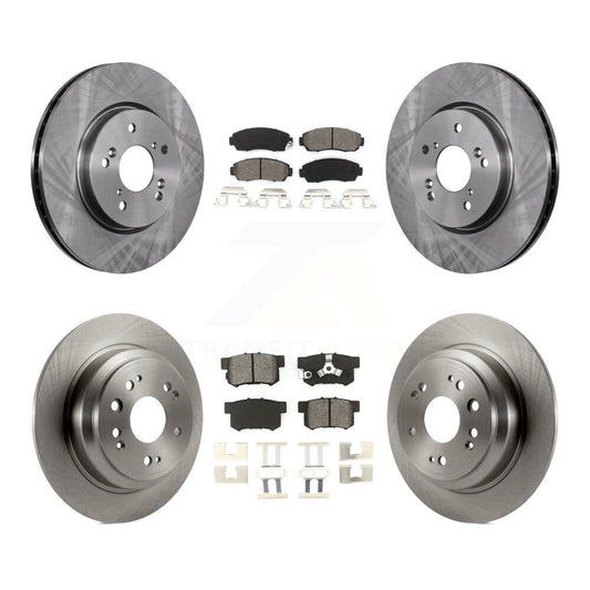 Disc Brake Rotor And Semi-Metallic Pad Front Rear Kit For Honda Accord Crosstour