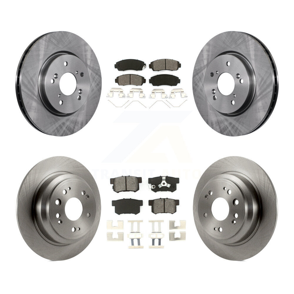 Disc Brake Rotor And Semi-Metallic Pad Front Rear Kit For Honda Crosstour Accord