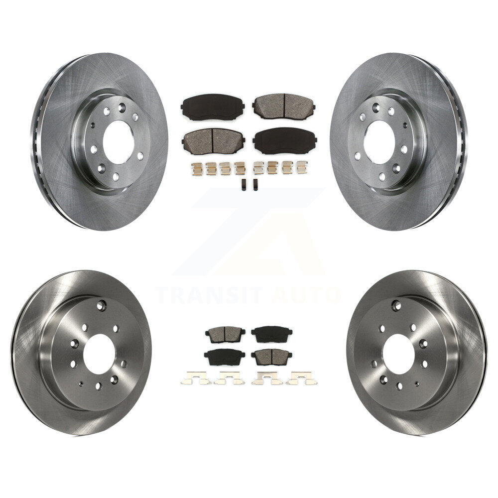 Brake Rotors & Semi-Metallic Pad Front Rear Kit For Mazda CX-7 Ford Edge Lincoln