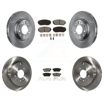 Brake Rotors & Semi-Metallic Pad Front Rear Kit For Mazda CX-7 Ford Edge Lincoln