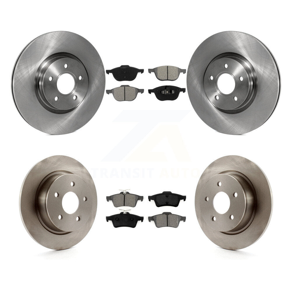 Disc Brake Rotors And Semi-Metallic Pads Front Rear Kit For Ford Transit Connect