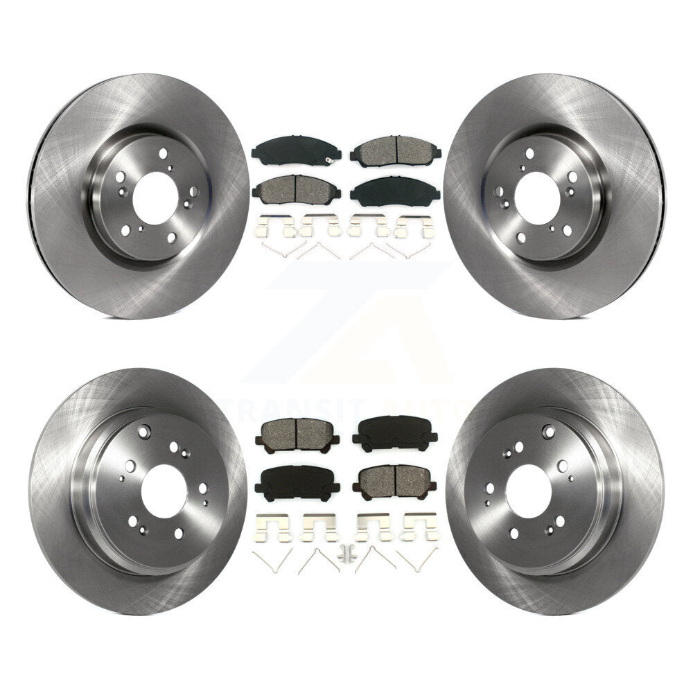 Disc Brake Rotors Semi-Metallic Pad Front Rear Kit For Honda Pilot Acura MDX ZDX