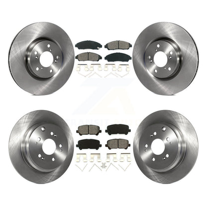 Disc Brake Rotors Semi-Metallic Pad Front Rear Kit For Honda Pilot Acura MDX ZDX