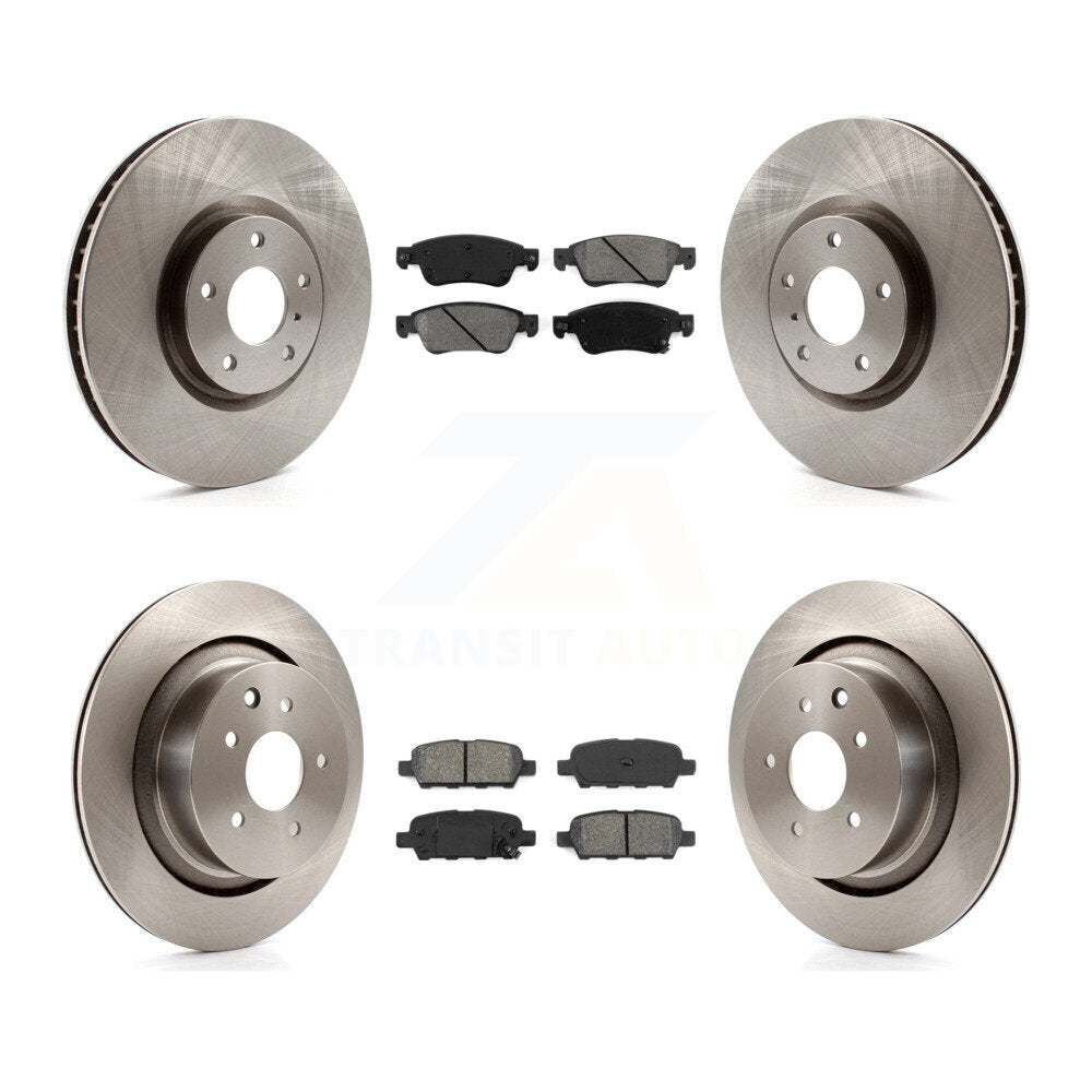 Disc Brake Rotors And Semi-Metallic Pads Front Rear Kit For INFINITI G35 Q60