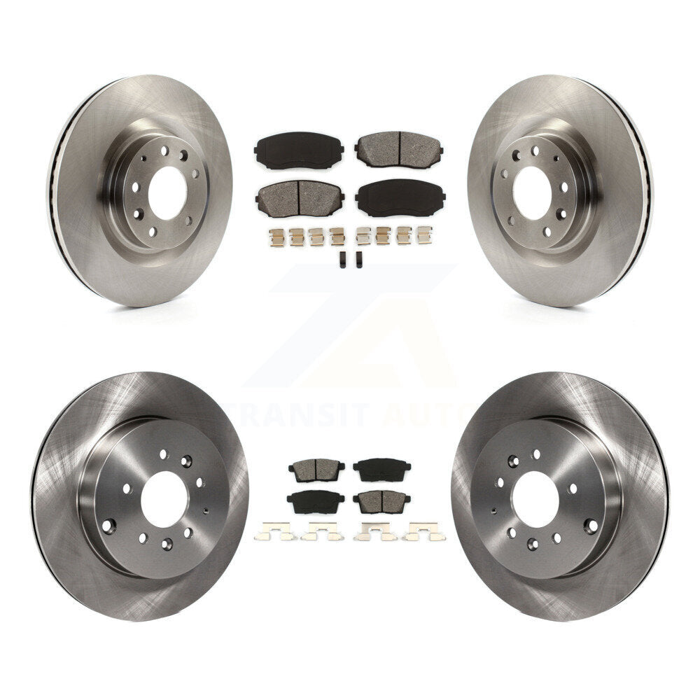 Disc Brake Rotors And Semi-Metallic Pads Front Rear Kit For 2007-2015 Mazda CX-9