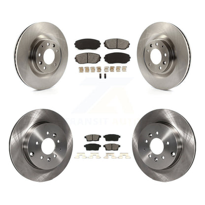 Disc Brake Rotors And Semi-Metallic Pads Front Rear Kit For 2007-2015 Mazda CX-9