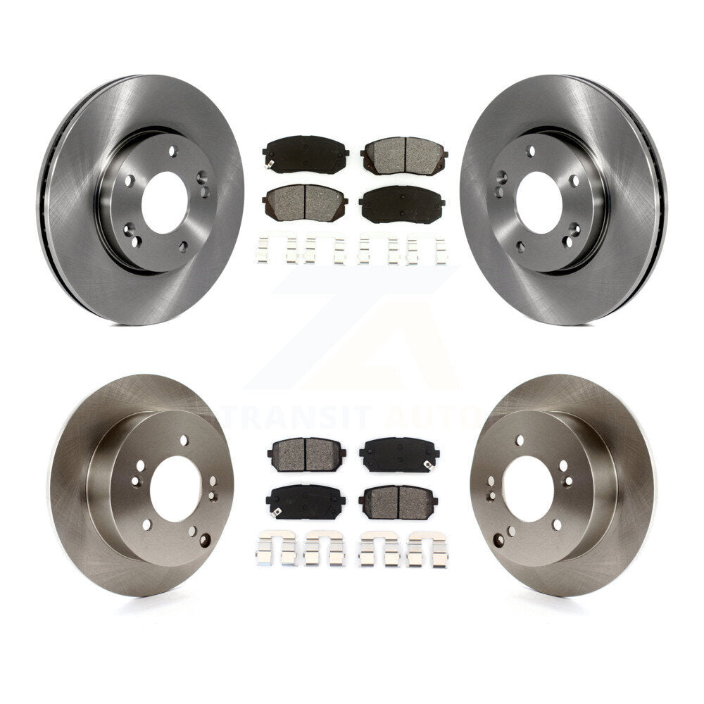 Disc Brake Rotors And Semi-Metallic Pads Front Rear Kit For 2007-2009 Kia Rondo