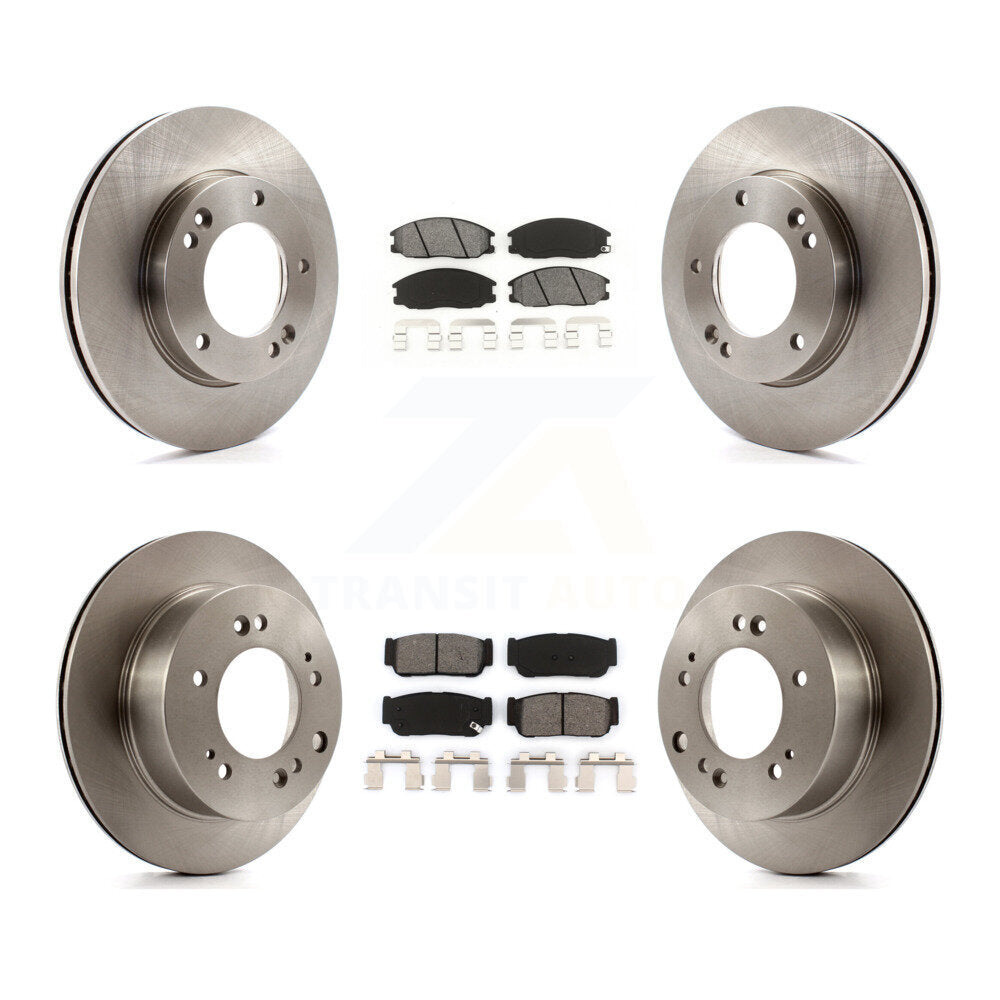 Disc Brake Rotors And Semi-Metallic Pad Front Rear Kit For 2007-2009 Kia Sorento