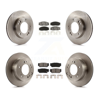 Disc Brake Rotors And Semi-Metallic Pad Front Rear Kit For 2007-2009 Kia Sorento