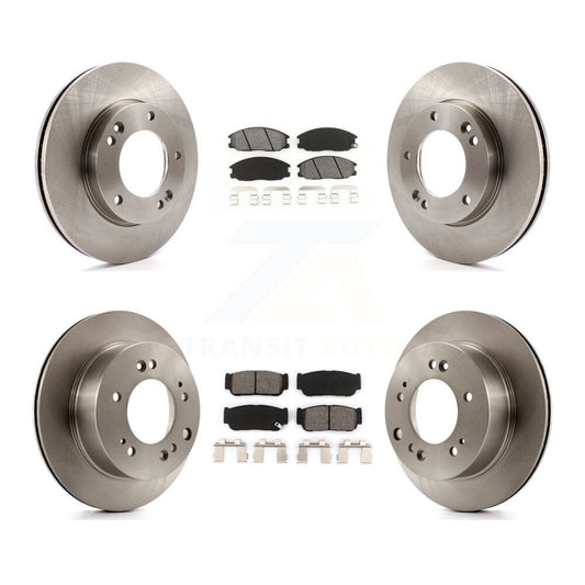 Disc Brake Rotors And Semi-Metallic Pad Front Rear Kit For 2007-2009 Kia Sorento