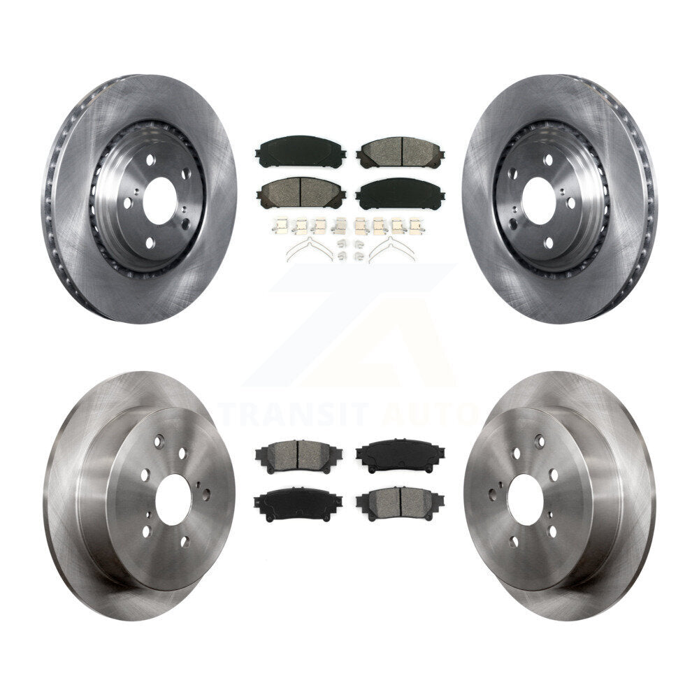 Brake Rotors Semi-Metallic Pad Front Rear Kit For Toyota Sienna Highlander Lexus