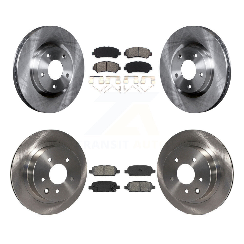Disc Brake Rotors And Semi-Metallic Pads Front Rear Kit For Nissan Rogue Select