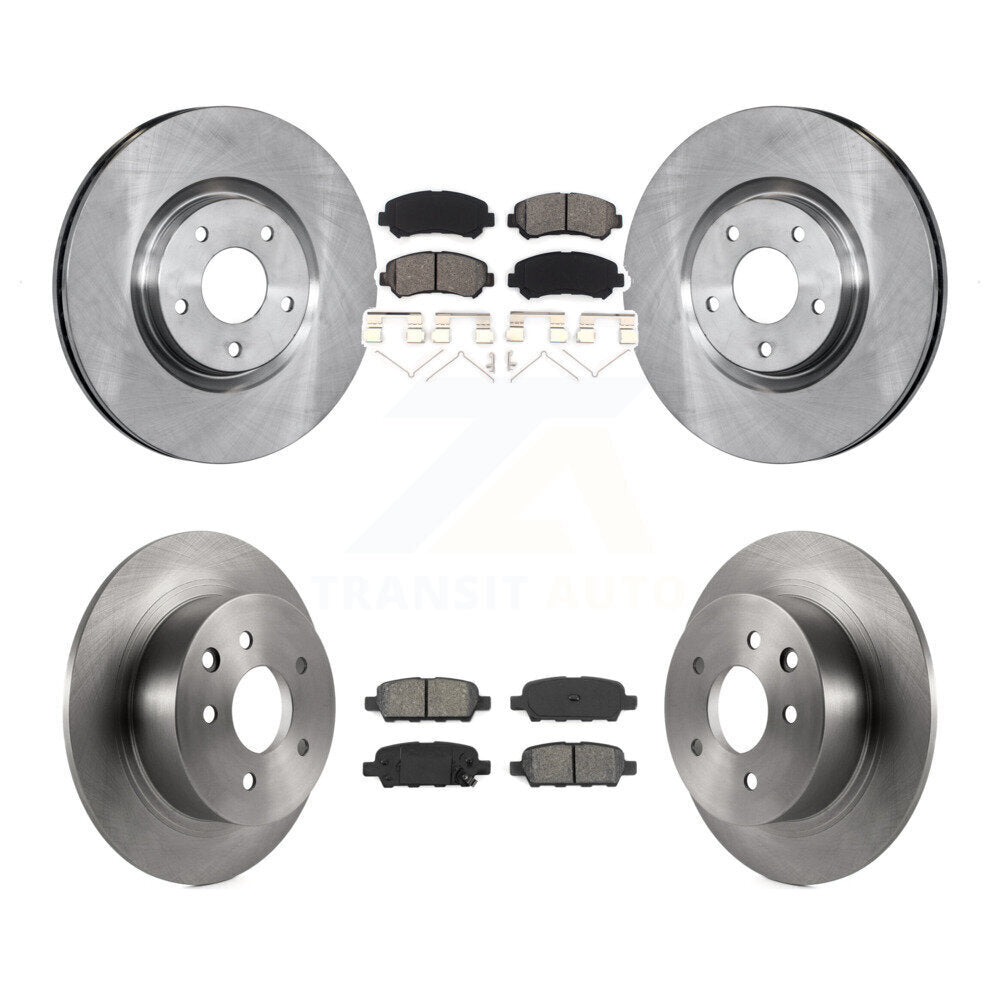 Brake Rotor Semi-Metallic Pad Front Rear Kit For 07-12 Nissan Sentra SE-R Spec V