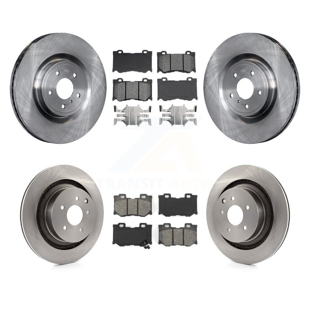 Brake Rotor Semi-Metallic Pad Front Rear Kit For INFINITI G37 With Brembo Brakes