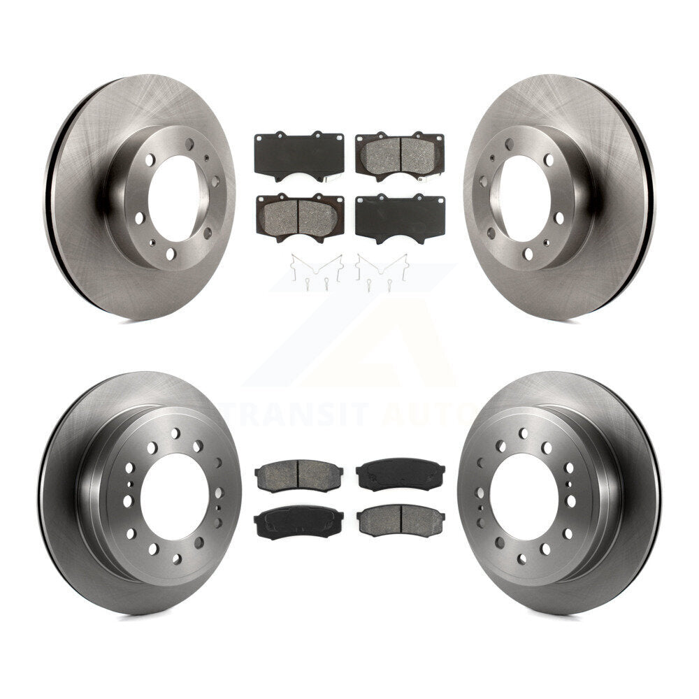 Disc Brake Rotors Semi-Metallic Pad Front Rear Kit For Toyota 4Runner FJ Cruiser