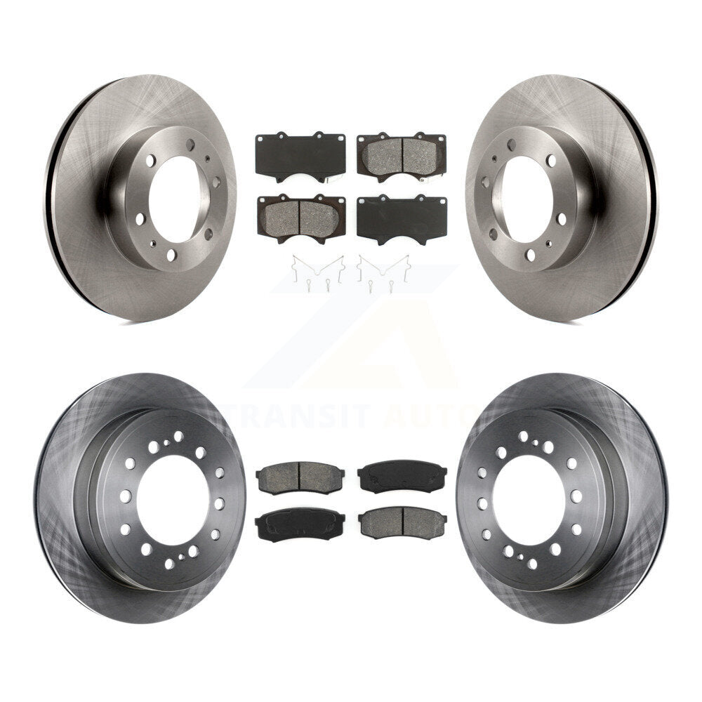 Brake Rotor And Semi-Metallic Pad Front Rear Kit For 2010-2014 Toyota FJ Cruiser