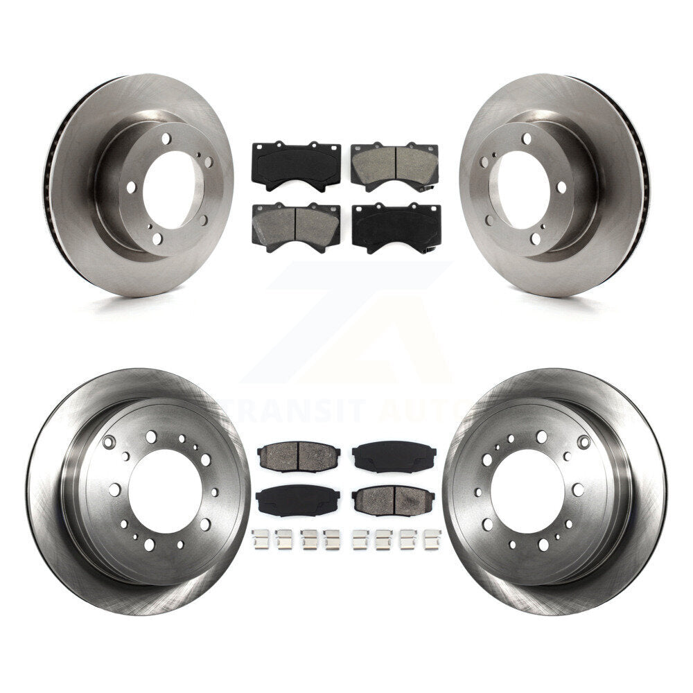 Brake Rotor Semi-Metallic Pad Front Rear Kit For Lexus LX570 Toyota Land Cruiser
