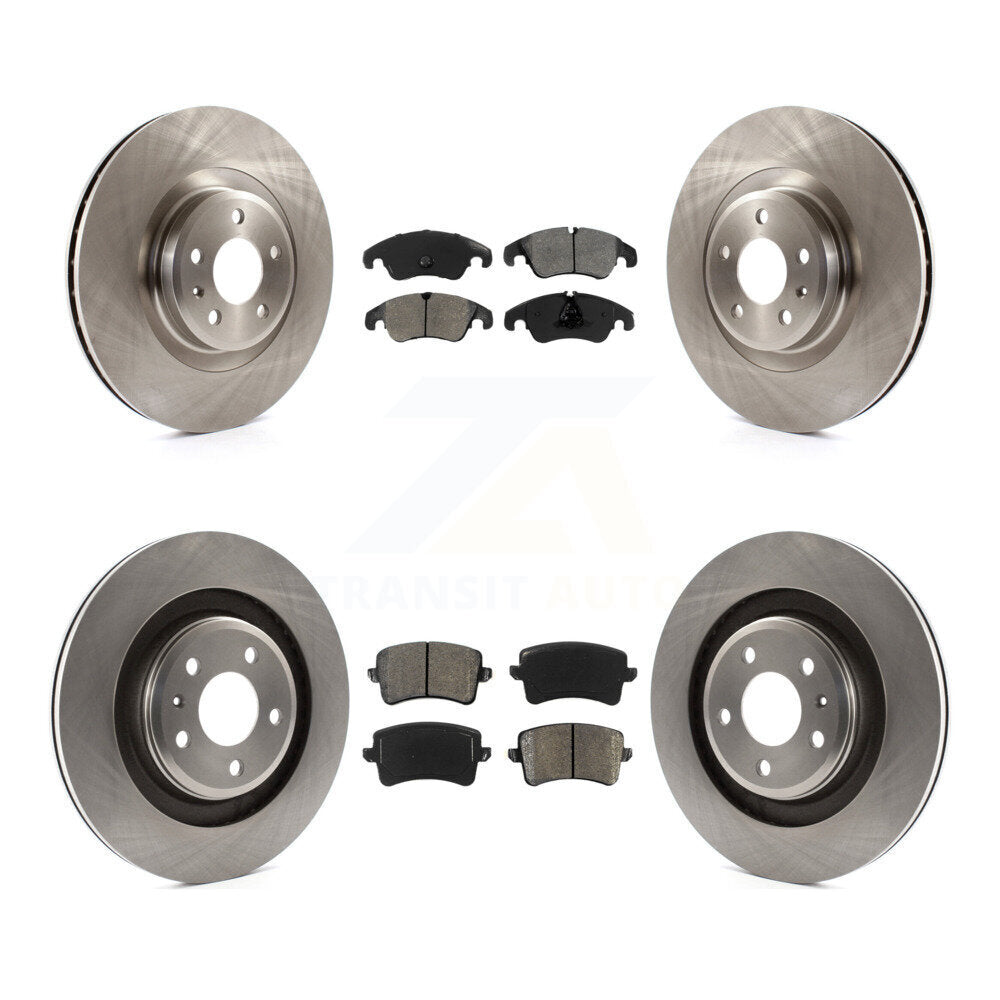 Disc Brake Rotors And Semi-Metallic Pads Front Rear Kit For Audi S5 S4