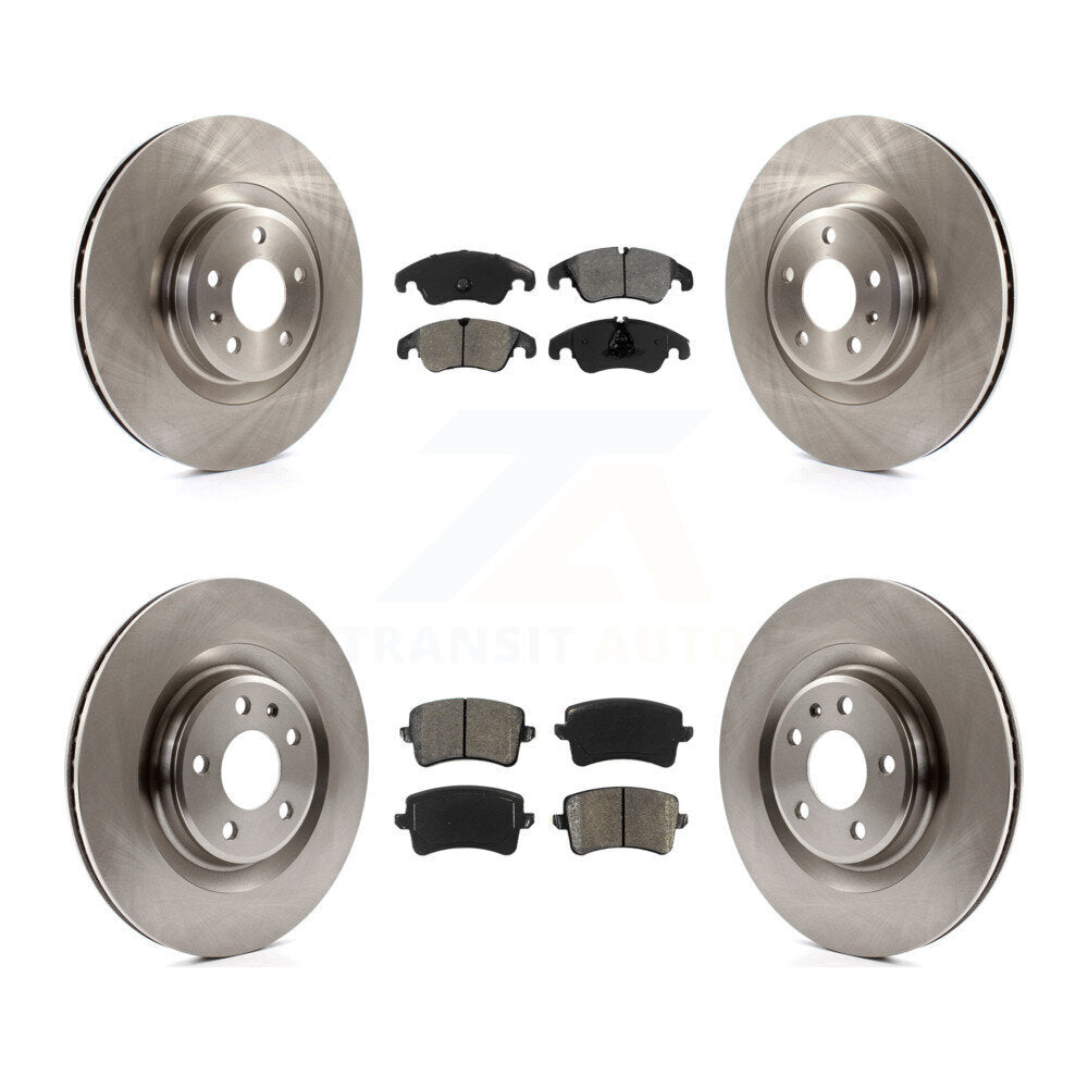 Disc Brake Rotors And Semi-Metallic Pads Front Rear Kit For Audi Q5 S4 S5