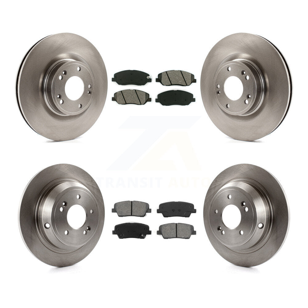 Disc Brake Rotors And Semi-Metallic Pads Front Rear Kit For Hyundai Genesis 3.8L