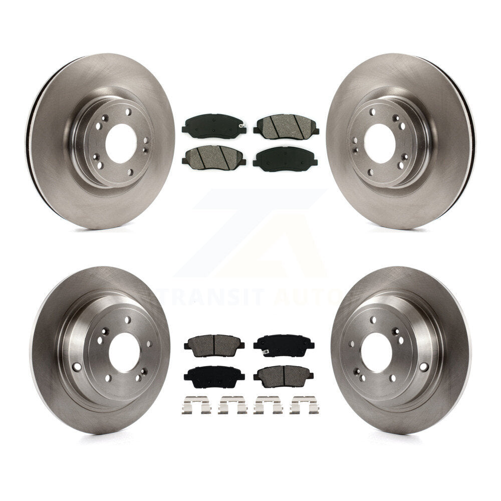Disc Brake Rotors And Semi-Metallic Pads Front Rear Kit For Hyundai Genesis 3.8L