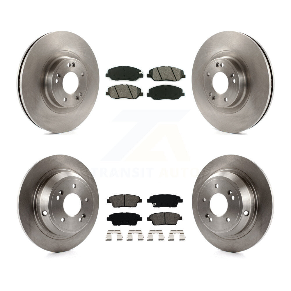 Disc Brake Rotors Semi-Metallic Pad Front Rear Kit For 2012 Hyundai Genesis 3.8L
