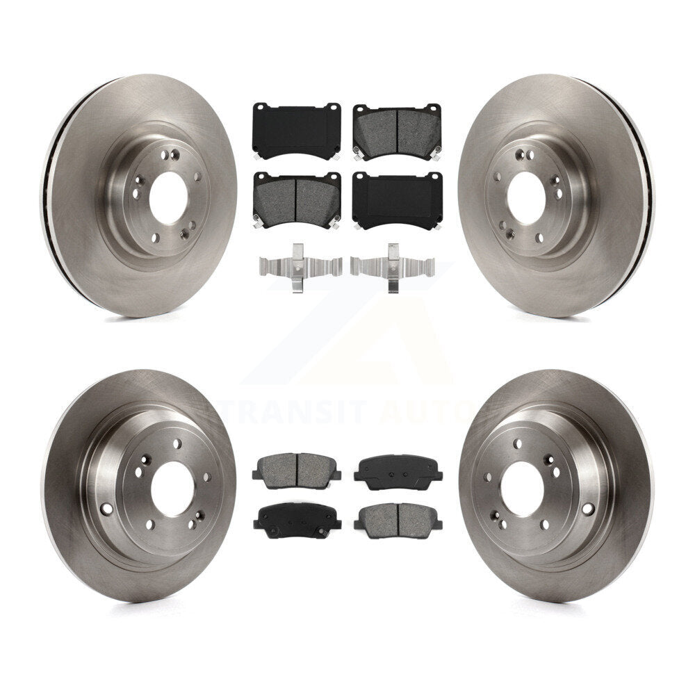 Disc Brake Rotors And Semi-Metallic Pads Front Rear Kit For Hyundai Genesis 4.6L