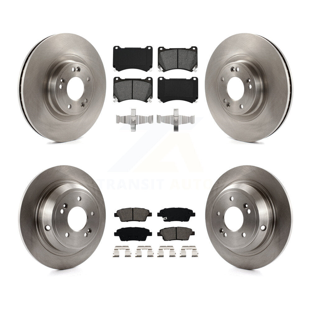 Disc Brake Rotors And Semi-Metallic Pads Front Rear Kit For Hyundai Genesis