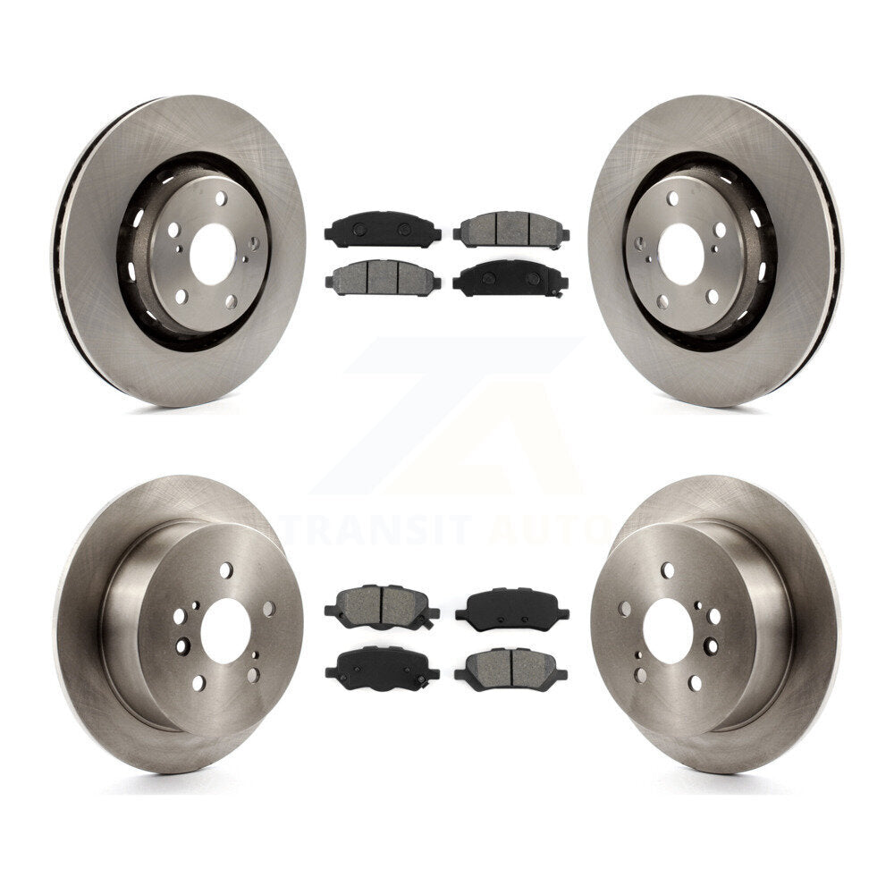 Disc Brake Rotor And Semi-Metallic Pad Front Rear Kit For 2009-2016 Toyota Venza