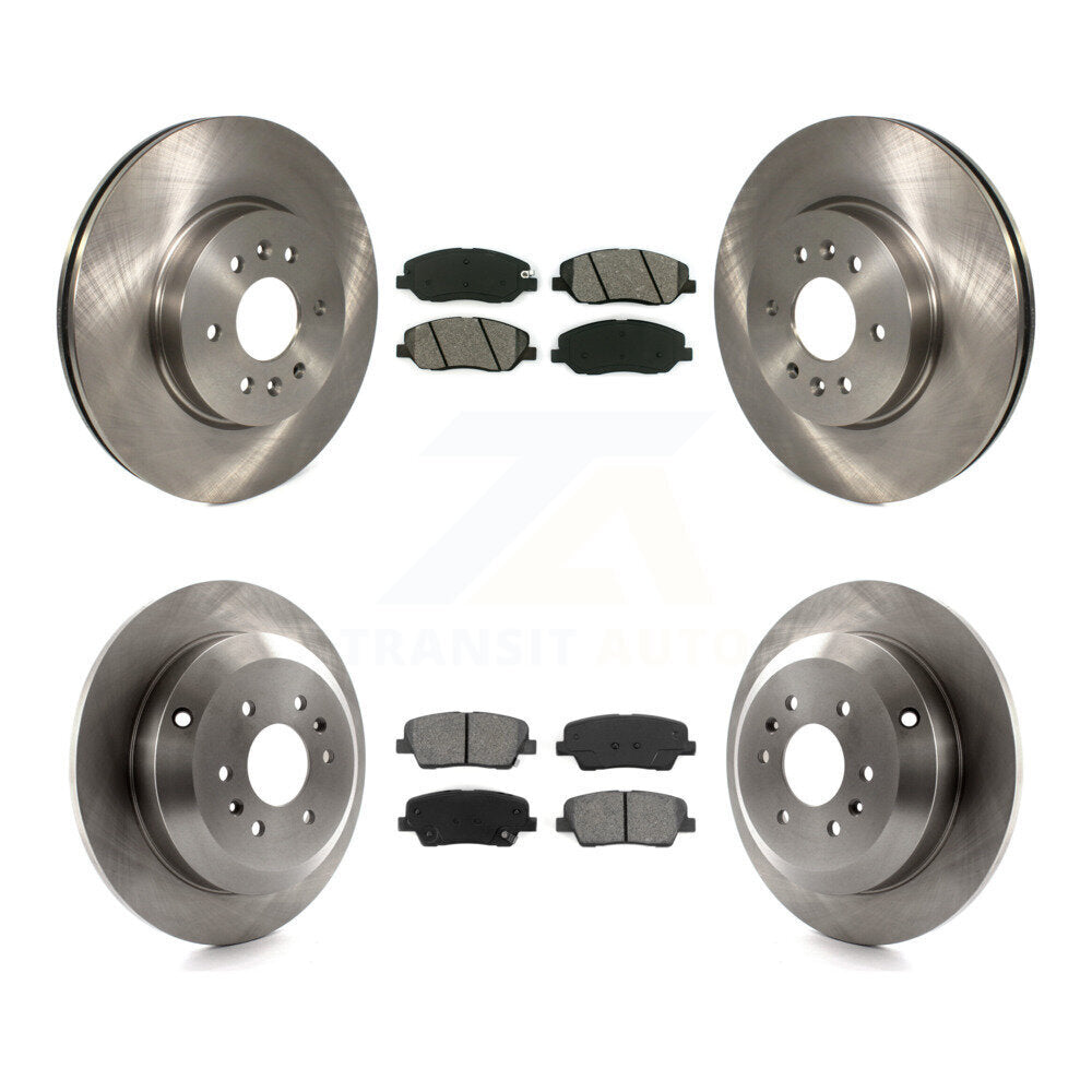 Disc Brake Rotors And Semi-Metallic Pad Front Rear Kit For 2009-2011 Kia Borrego