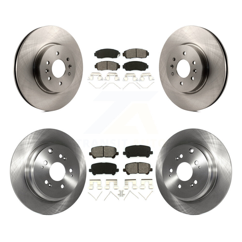 Disc Brake Rotors & Semi-Metallic Pad Front Rear Kit For 2011-2014 Honda Odyssey