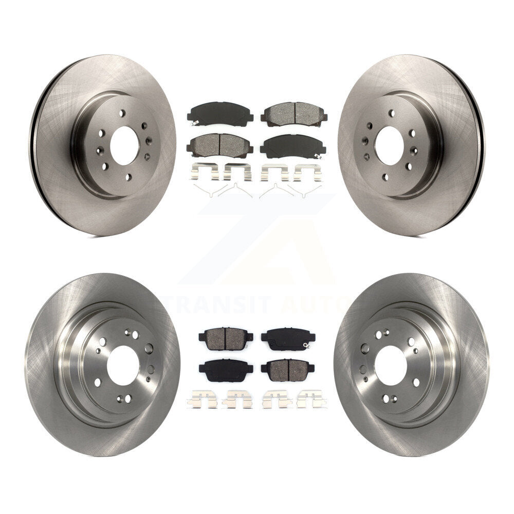 Disc Brake Rotors And Semi-Metallic Pads Front Rear Kit For 2009-2014 Acura TL