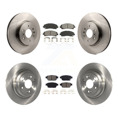 Disc Brake Rotors And Semi-Metallic Pads Front Rear Kit For 2009-2014 Acura TL