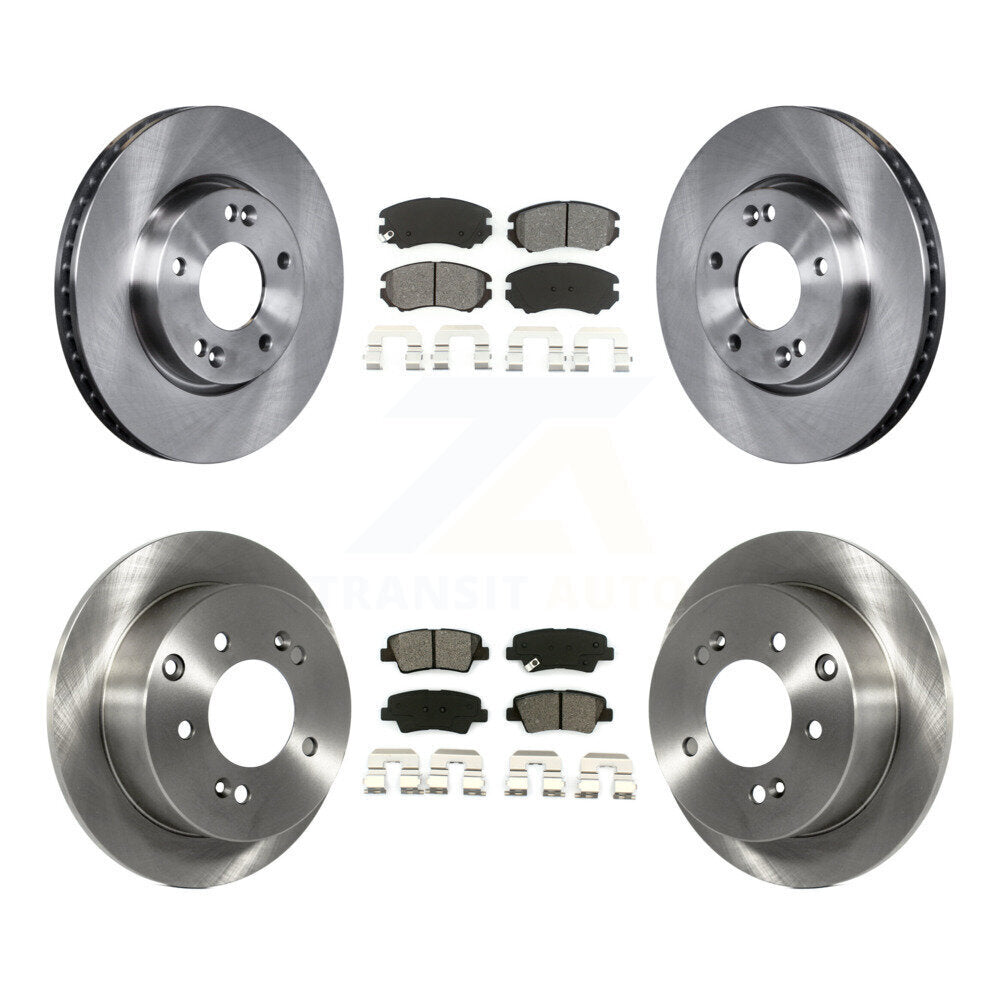 Disc Brake Rotors & Semi-Metallic Pad Front Rear Kit For 2010-2011 Kia Soul 2.0L