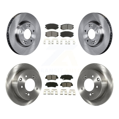Disc Brake Rotors & Semi-Metallic Pad Front Rear Kit For 2010-2011 Kia Soul 2.0L